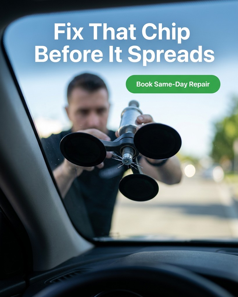 Auto glass ad creative example